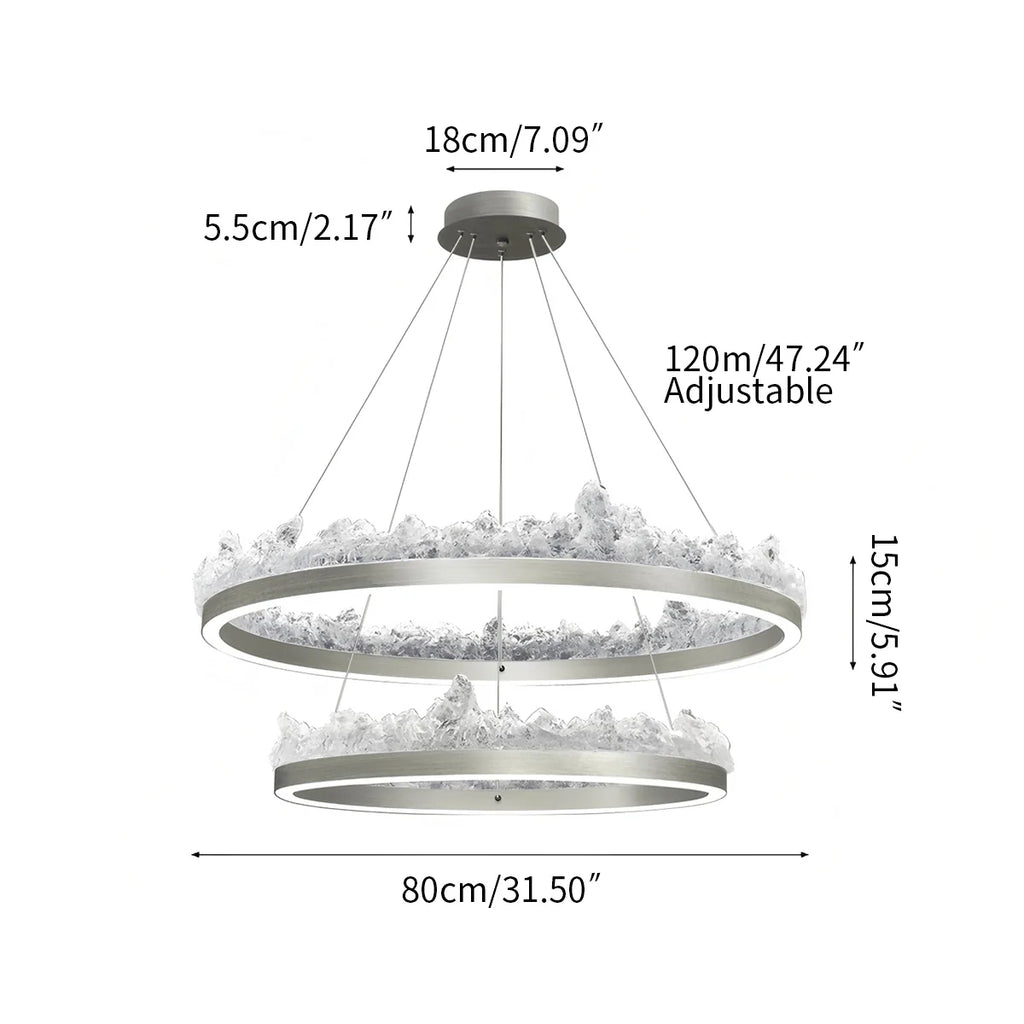 Modern Iceberg Chandelier - Luxury Hand-Poured Textured Glass Pendant for Dining & Living Room