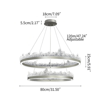 Textured Glass Chandelier for Dining and Living Room