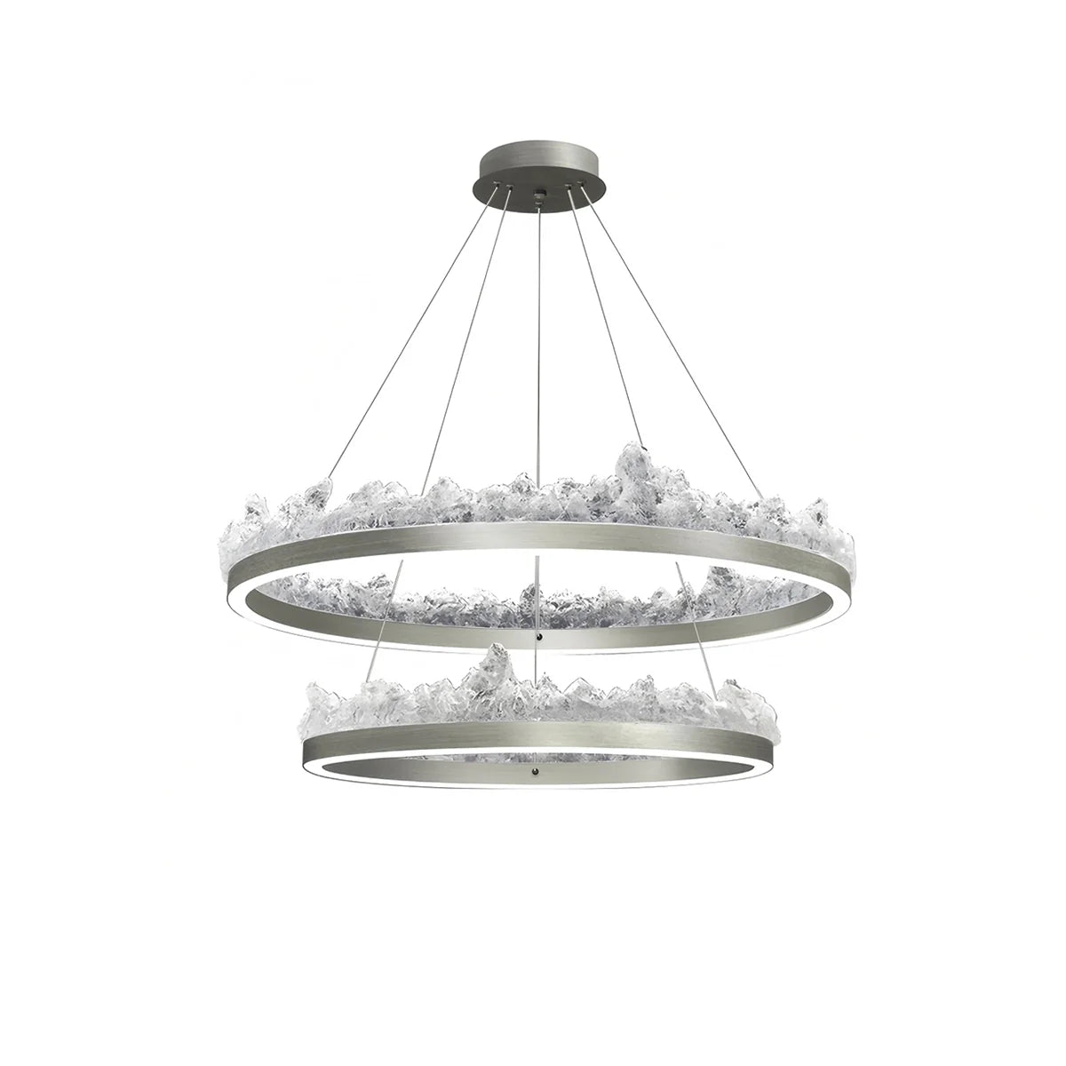 Nuvlight Modern Light Luxury Iceberg Chandelier Silvery Stepless Dimming