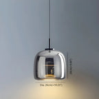 Modern Artisan Glass Pendant - Elegant Hand-Blown Globe Hanging Light for Dining Room