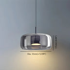 Modern Artisan Glass Pendant - Elegant Hand-Blown Globe Hanging Light for Dining Room
