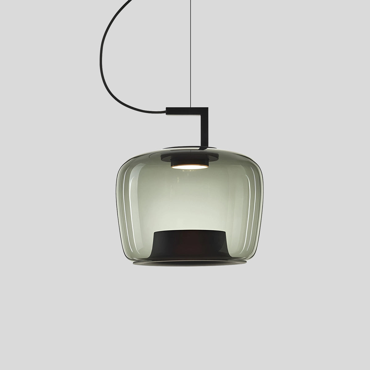  Nordic Minimalist Glass Pendant Light Style C Smoky Grey Warm Light