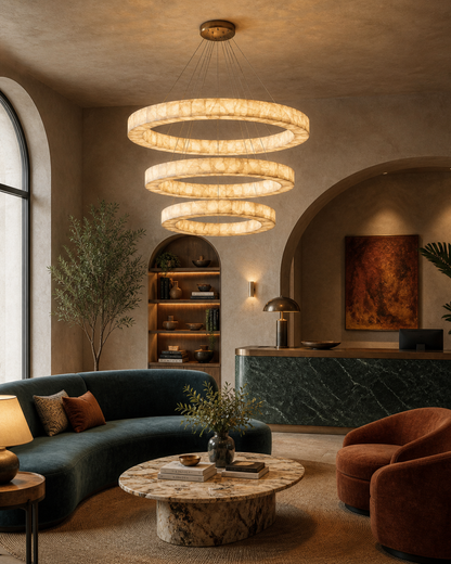 Teva Round Alabaster Chandelier