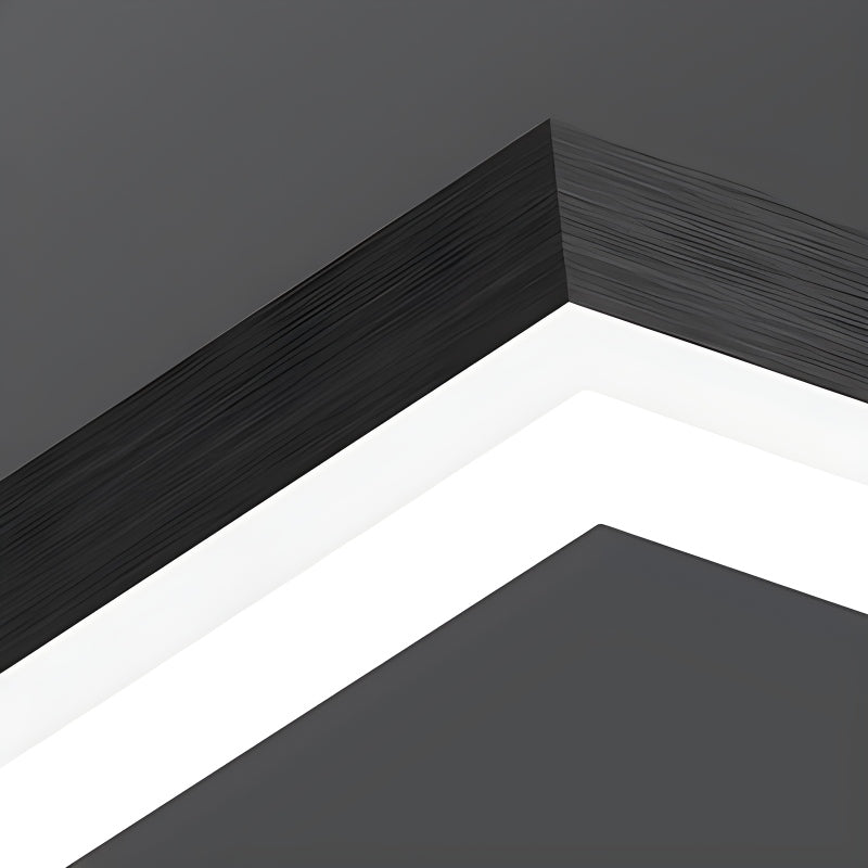 Modern Black Rectangular Chandelier - Tiered Linear Pendant Light for Dining Table & Island