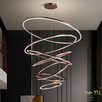 Grand Tiered Circle Chandelier - Modern Luxury Multi-Layer Ring Light for High Ceilings