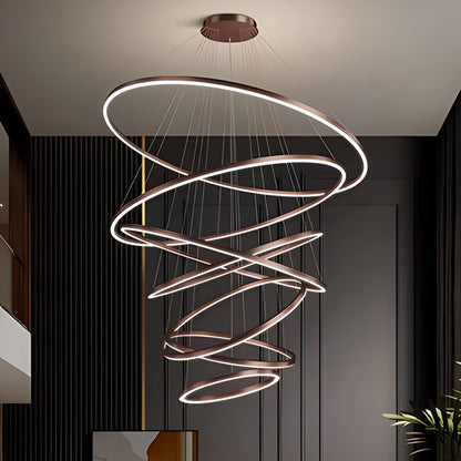 Tiered Ring Chandelier for High Ceilings