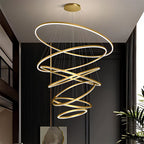 Grand Tiered Circle Chandelier - Modern Luxury Multi-Layer Ring Light for High Ceilings
