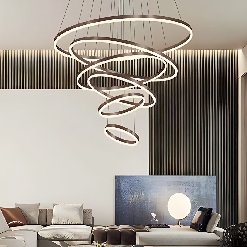 Tiered Ring Chandelier for High Ceilings