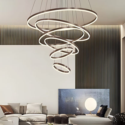 Tiered Ring Chandelier for High Ceilings