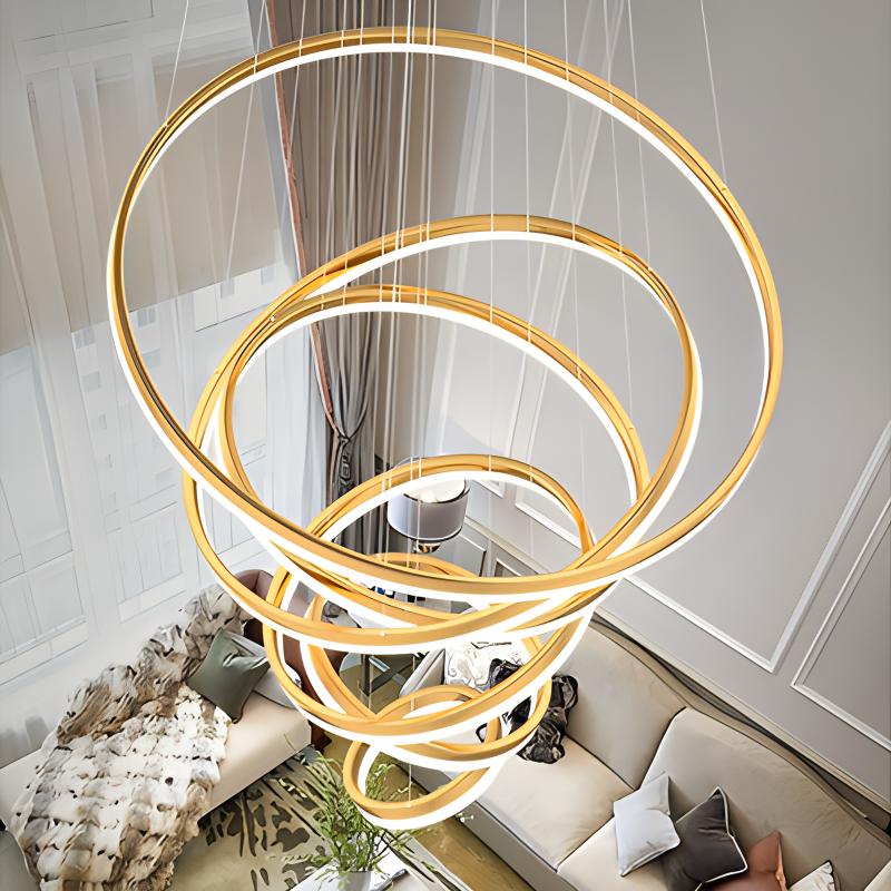 Tiered Ring Chandelier for High Ceilings