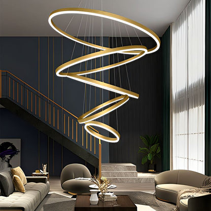 Tiered Ring Chandelier for High Ceilings