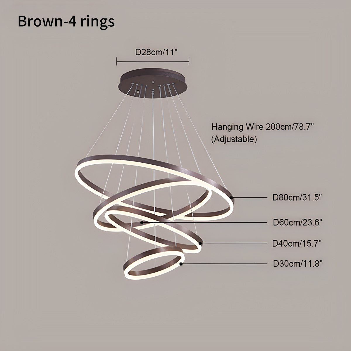 Tiered Ring Chandelier for High Ceilings