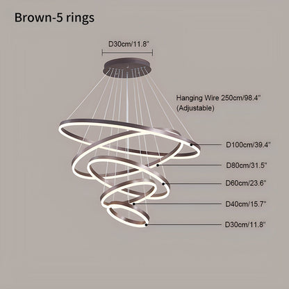 Tiered Ring Chandelier for High Ceilings