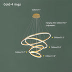 Grand Tiered Circle Chandelier - Modern Luxury Multi-Layer Ring Light for High Ceilings