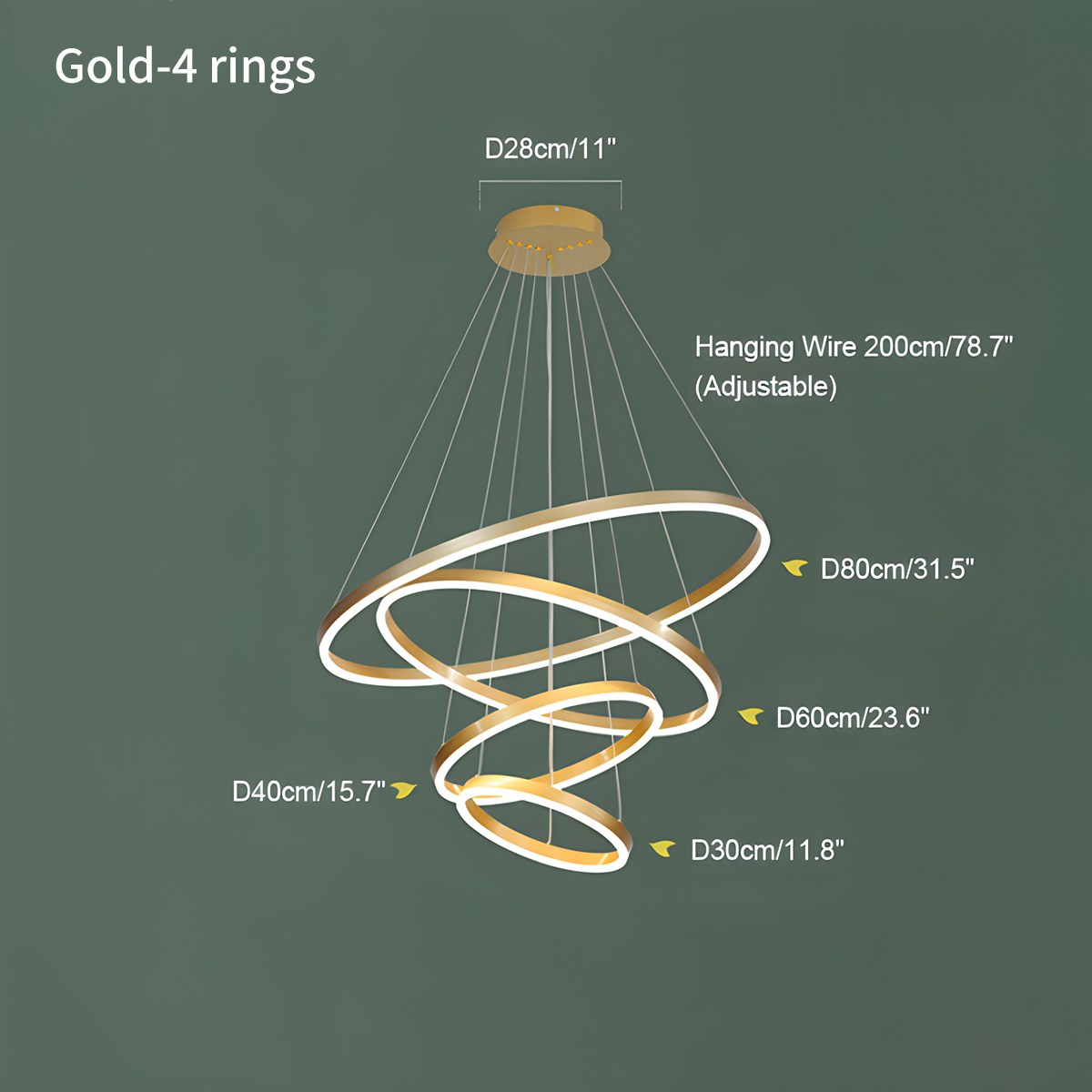 Tiered Ring Chandelier for High Ceilings