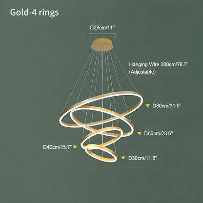 Tiered Ring Chandelier for High Ceilings