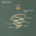 Grand Tiered Circle Chandelier - Modern Luxury Multi-Layer Ring Light for High Ceilings