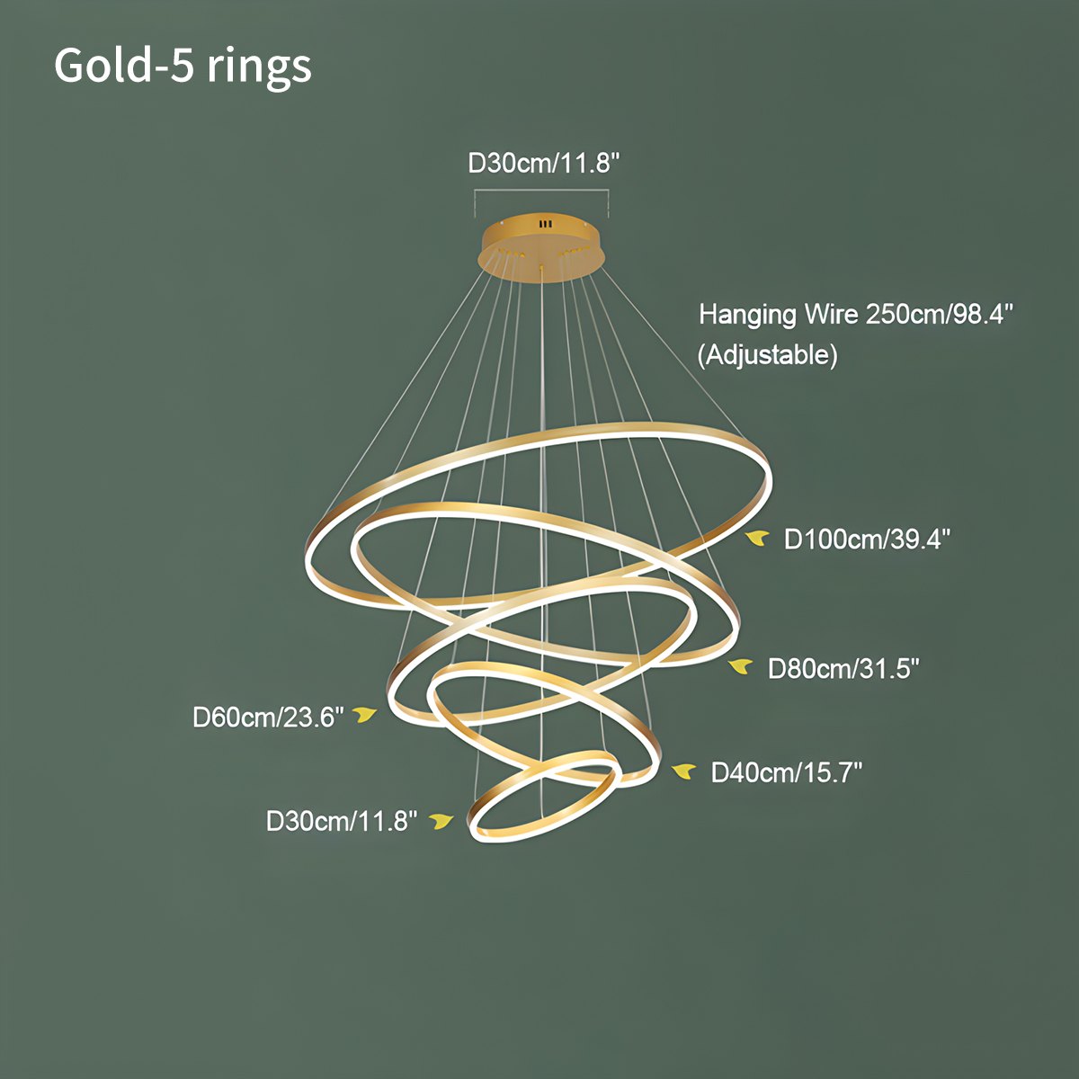 Tiered Ring Chandelier for High Ceilings