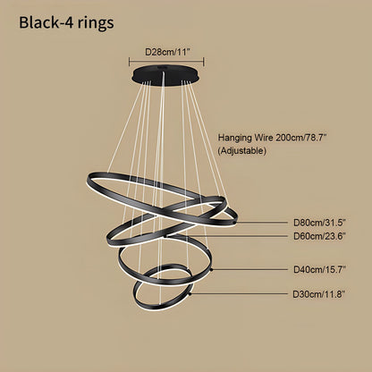 Tiered Ring Chandelier for High Ceilings