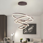 Grand Tiered Circle Chandelier - Modern Luxury Multi-Layer Ring Light for High Ceilings