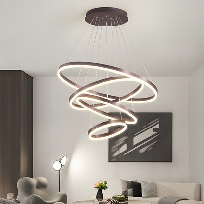 Tiered Ring Chandelier for High Ceilings