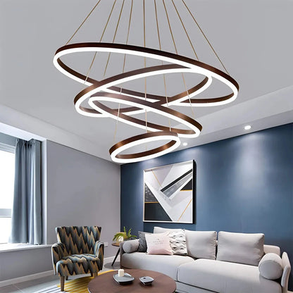 Tiered Ring Chandelier for High Ceilings