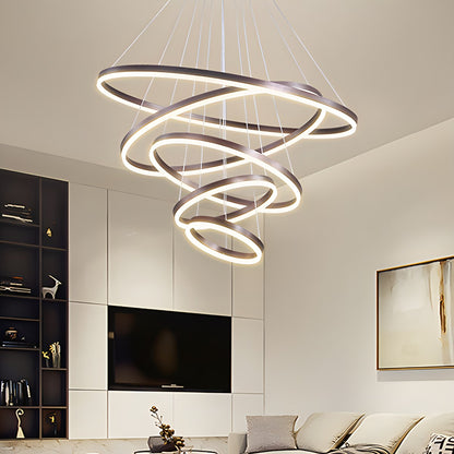 Tiered Ring Chandelier for High Ceilings
