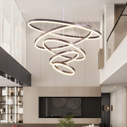 Tiered Ring Chandelier for High Ceilings