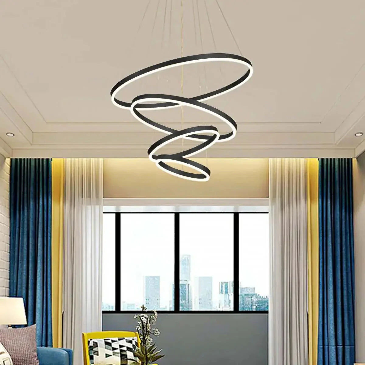 Tiered Ring Chandelier for High Ceilings