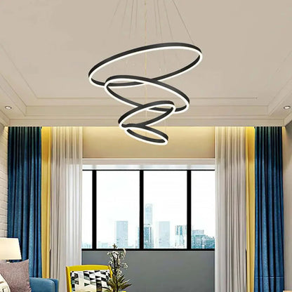 Tiered Ring Chandelier for High Ceilings