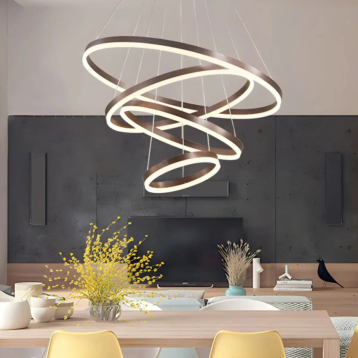 Tiered Ring Chandelier for High Ceilings