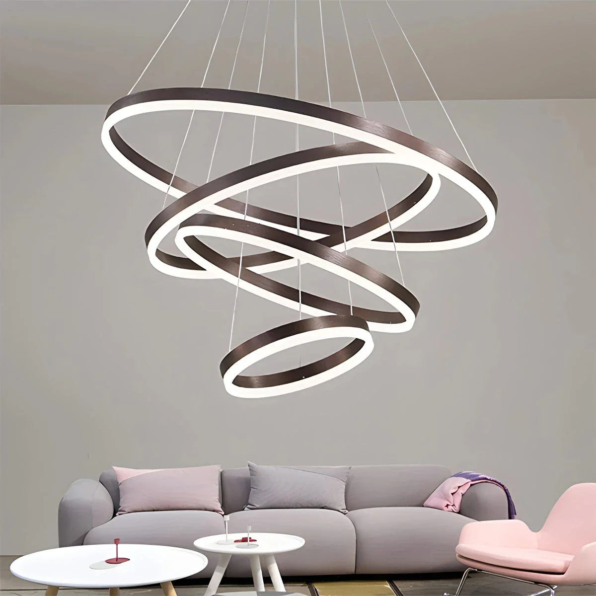 Tiered Ring Chandelier for High Ceilings