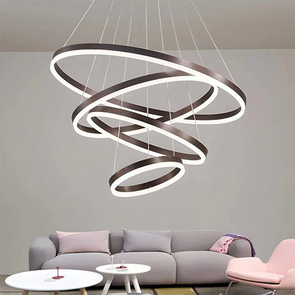 Tiered Ring Chandelier for High Ceilings
