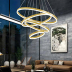 Grand Tiered Circle Chandelier - Modern Luxury Multi-Layer Ring Light for High Ceilings