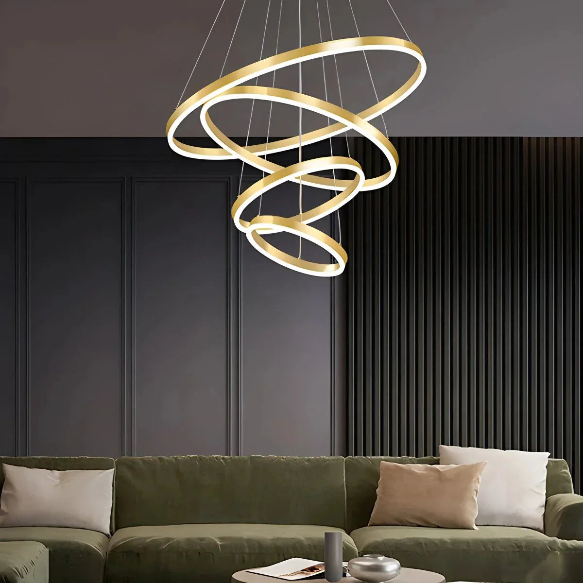 Tiered Ring Chandelier for High Ceilings