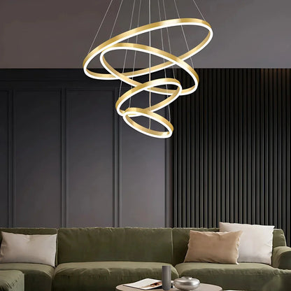 Tiered Ring Chandelier for High Ceilings