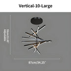 Modern Fishbone Linear Chandelier - Industrial Multi-Light Pendant for Dining Table & Island