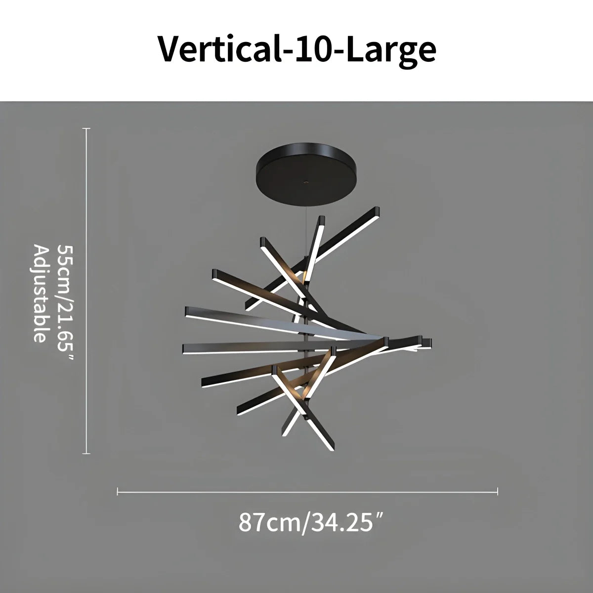 Modern Fishbone Linear Chandelier - Industrial Multi-Light Pendant for Dining Table & Island