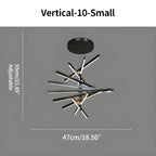 Modern Fishbone Linear Chandelier - Industrial Multi-Light Pendant for Dining Table & Island