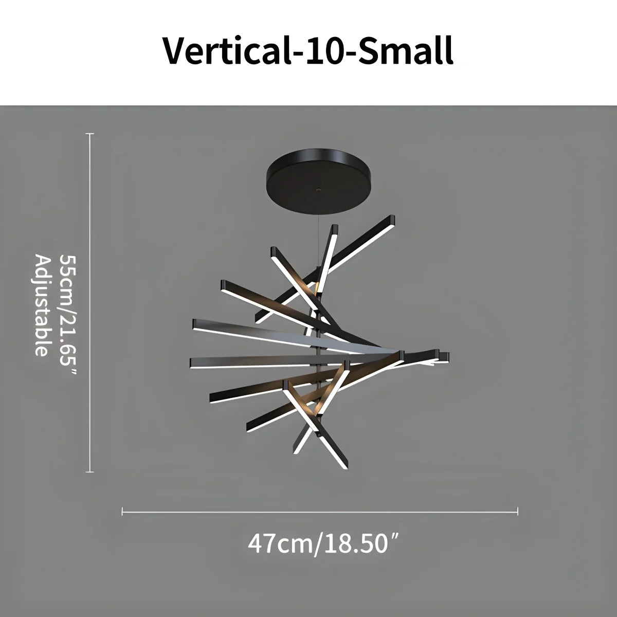 Modern Fishbone Linear Chandelier - Industrial Multi-Light Pendant for Dining Table & Island
