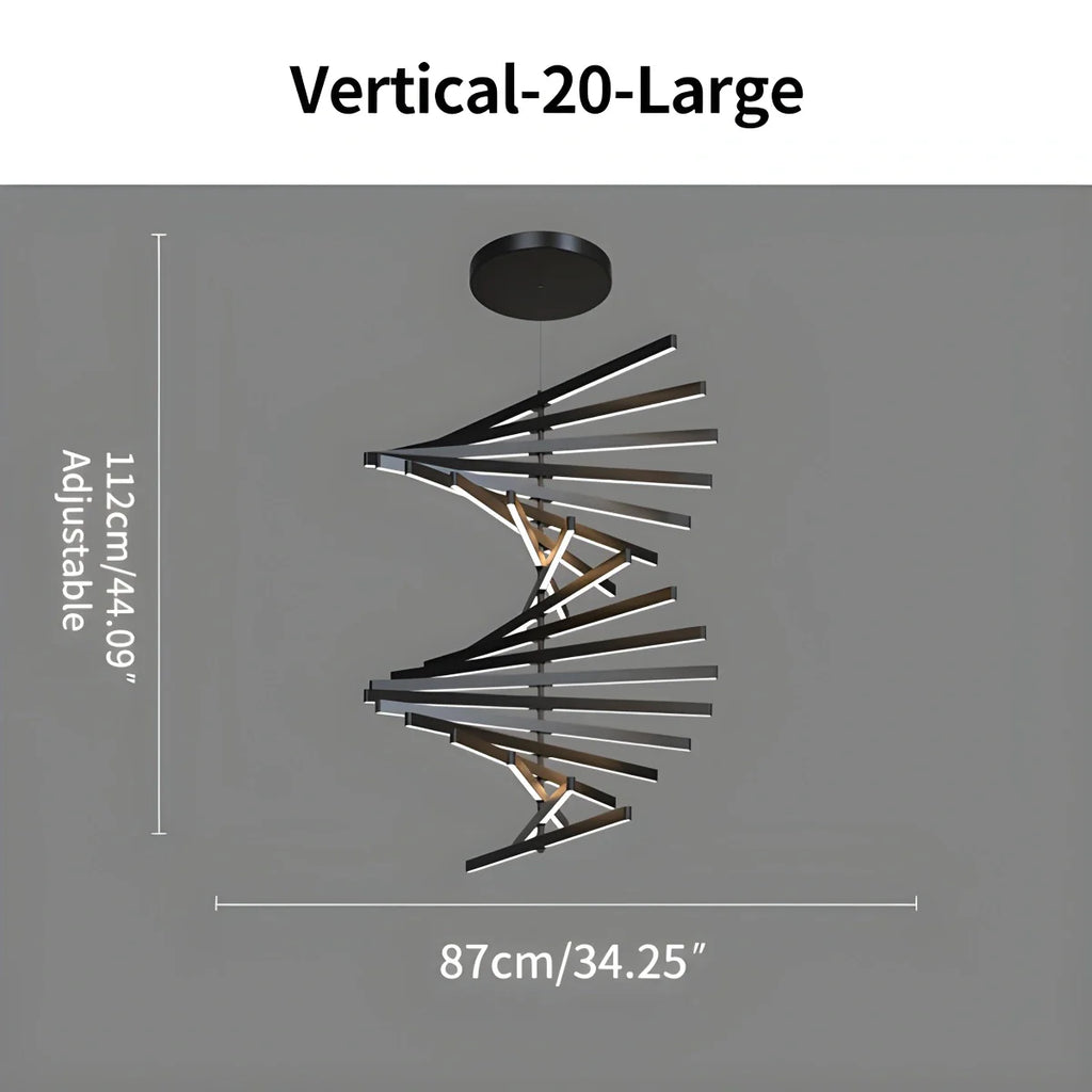 Modern Fishbone Linear Chandelier - Industrial Multi-Light Pendant for Dining Table & Island