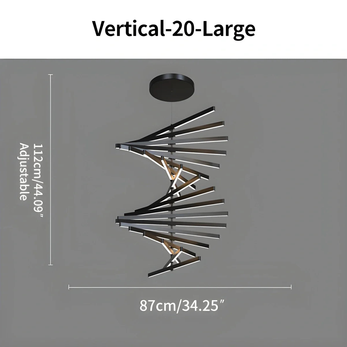 Modern Fishbone Linear Chandelier - Industrial Multi-Light Pendant for Dining Table & Island