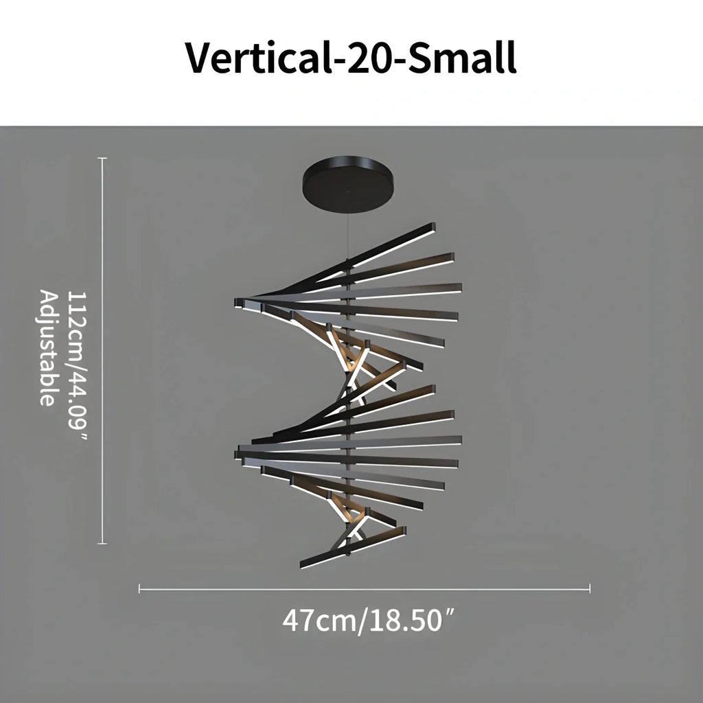 Modern Fishbone Linear Chandelier - Industrial Multi-Light Pendant for Dining Table & Island