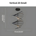 Modern Fishbone Linear Chandelier - Industrial Multi-Light Pendant for Dining Table & Island