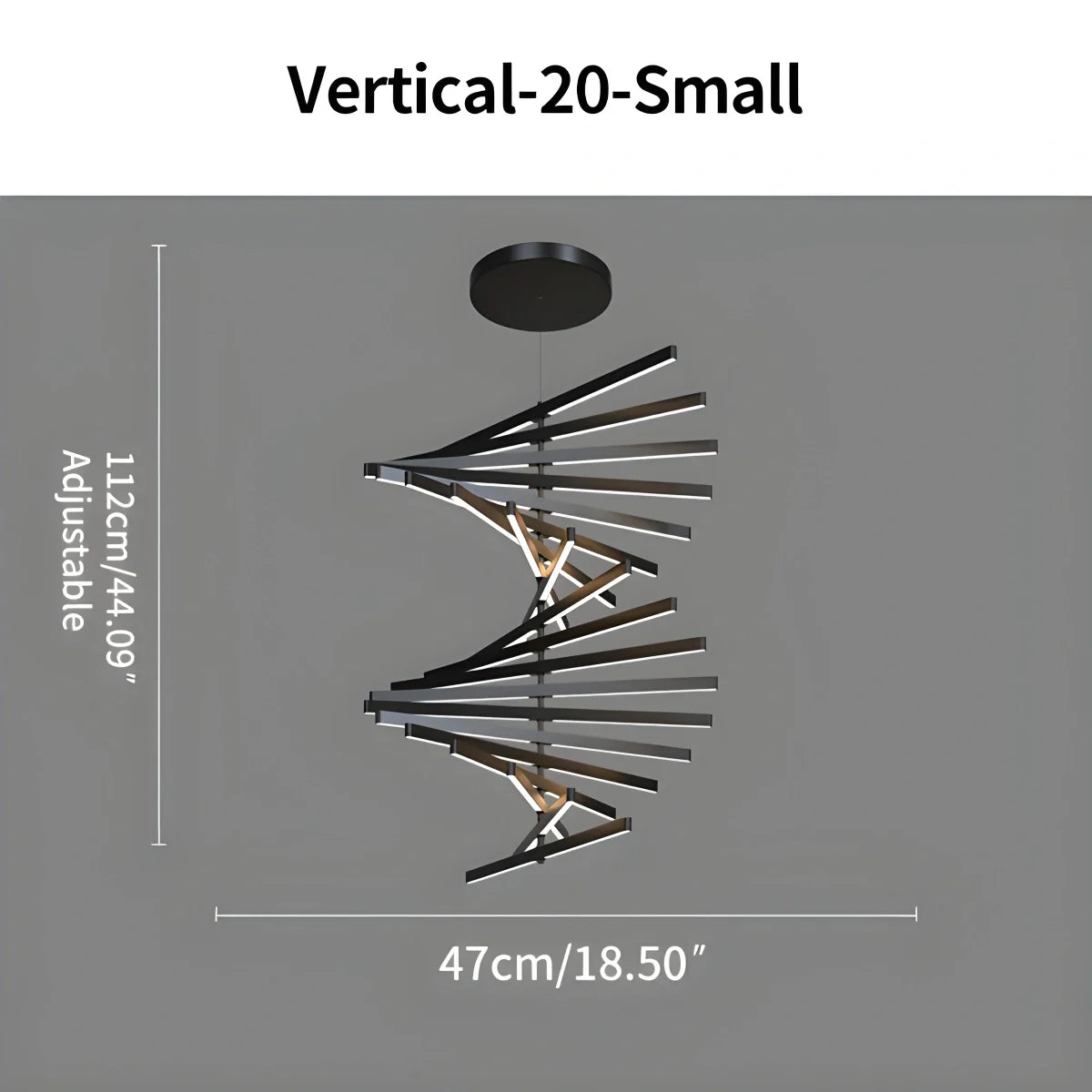 Modern Fishbone Linear Chandelier - Industrial Multi-Light Pendant for Dining Table & Island