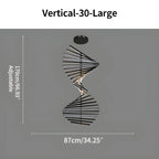 Modern Fishbone Linear Chandelier - Industrial Multi-Light Pendant for Dining Table & Island