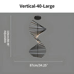 Modern Fishbone Linear Chandelier - Industrial Multi-Light Pendant for Dining Table & Island
