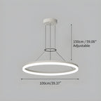 Modern Circular LED Pendant - Minimalist Halo Hanging Light for Living Room & Kitchen Island