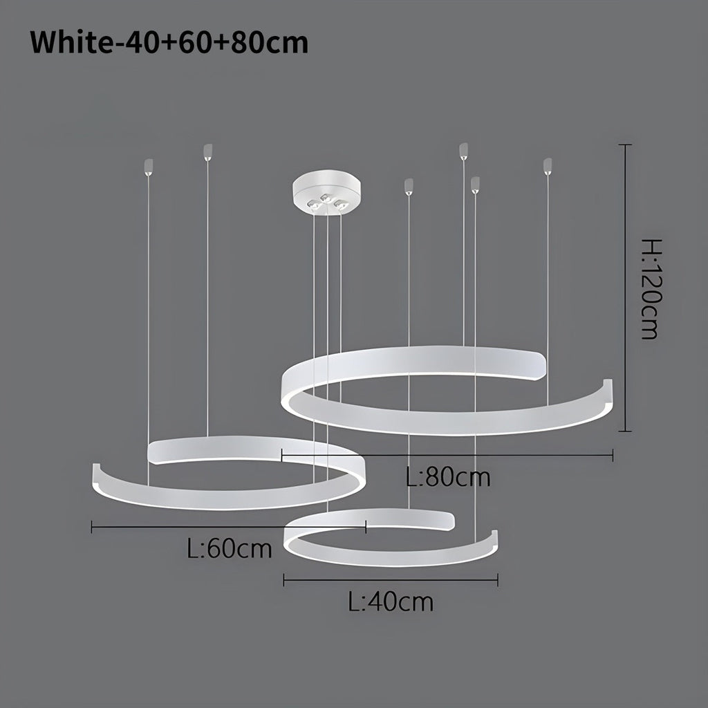 Modern Ring Chandelier - Minimalist LED Circular Pendant Light for Living Room & Office