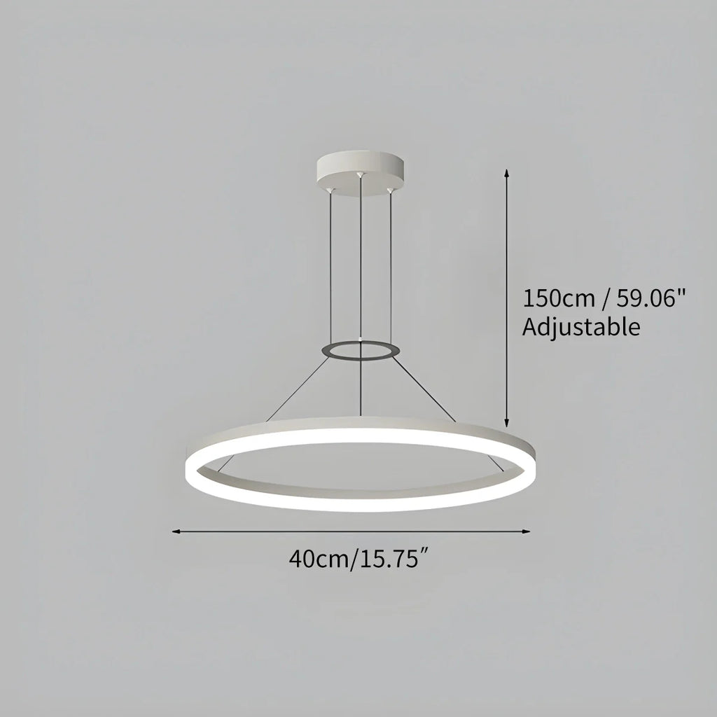Modern Circular LED Pendant - Minimalist Halo Hanging Light for Living Room & Kitchen Island